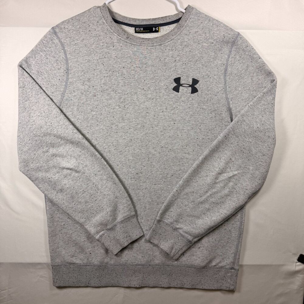 Under Armour Mens Speckled Gray Crewneck Sweatshirt Size Medium